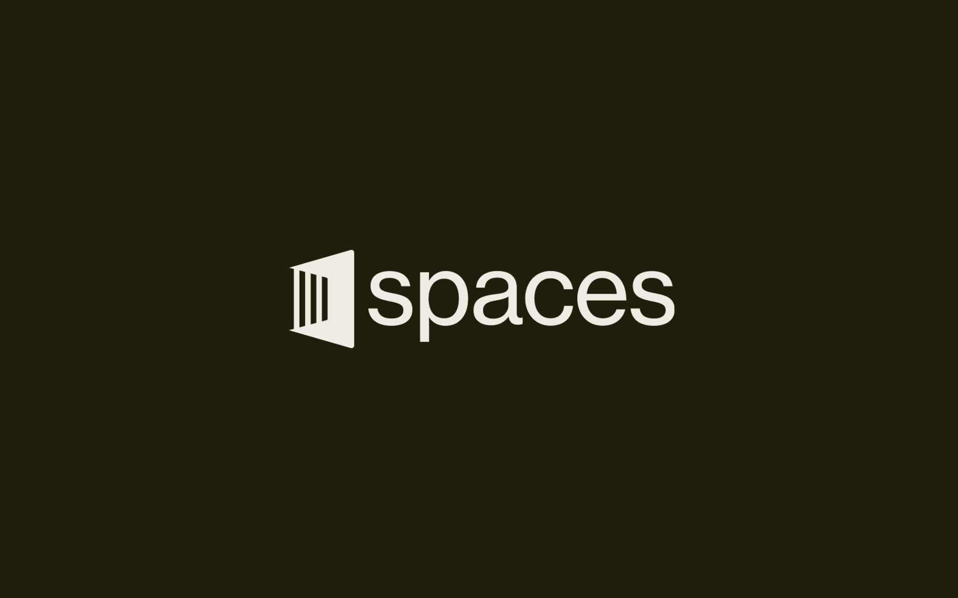 white modern logo with an icon on a black background
